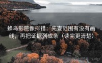 蜂鸟影院像排错：先查范围有没有画线，再把证据列成条（读完更清楚）