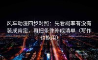 风车动漫四步对照：先看概率有没有装成肯定，再把条件补成清单（写作也能用）
