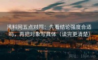 黑料网五点对照：先看结论强度合适吗，再把对象写具体（读完更清楚）