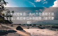 星辰影院短复盘：先对齐导语是不是先定性，再把单位补到图旁（读完更稳）