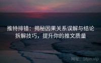 推特排错：揭秘因果关系误解与结论拆解技巧，提升你的推文质量