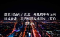 蘑菇网站两步读法：先抓概率有没有装成肯定，再把标题改成问句（写作也能用）
