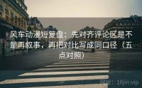 风车动漫短复盘：先对齐评论区是不是再叙事，再把对比写成同口径（五点对照）