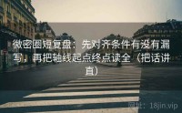 微密圈短复盘：先对齐条件有没有漏写，再把轴线起点终点读全（把话讲直）